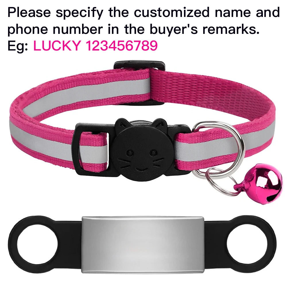 Collier réfléchissant personnalisé pour chat