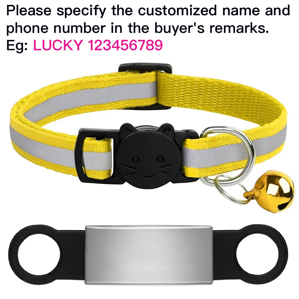 Collier réfléchissant personnalisé pour chat
