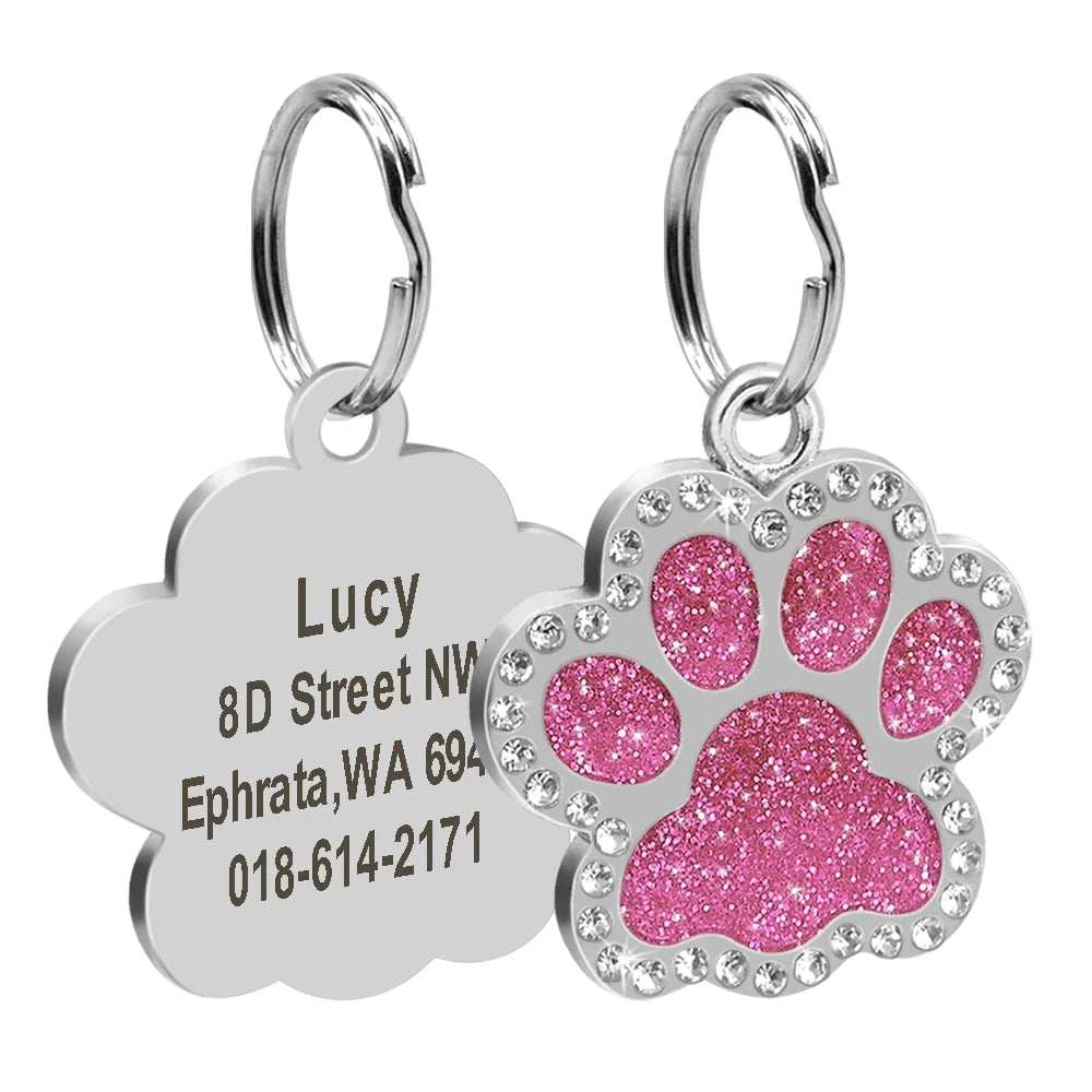 Médaille strass personnalisée pour chien et chat