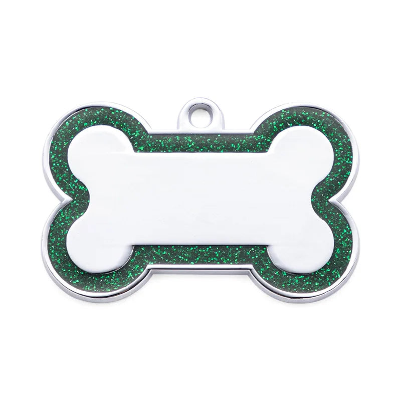 Médaille pailletée double face pour chien et chat