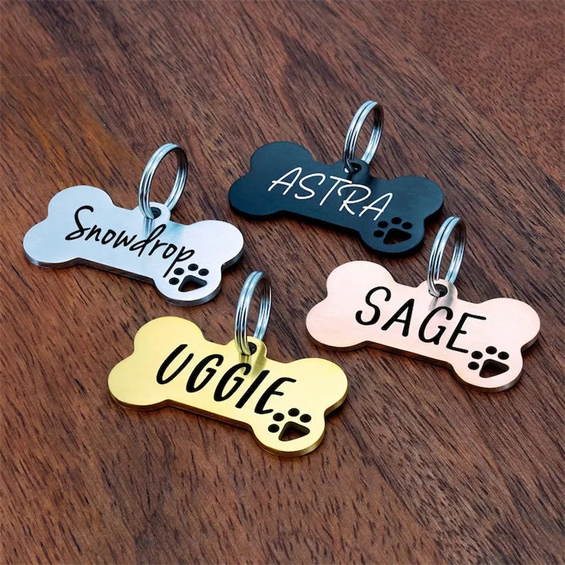 Médaille gravée en acier inoxydable pour chien