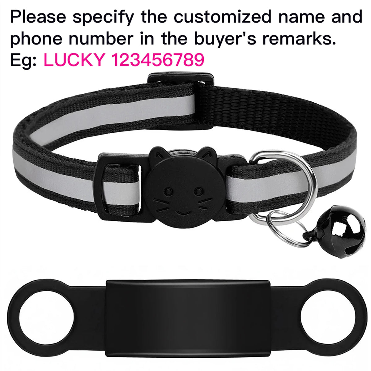 Collier réfléchissant personnalisé pour chat