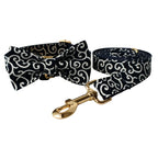 Collier et laisse personnalisés pour chien – nœud gravé