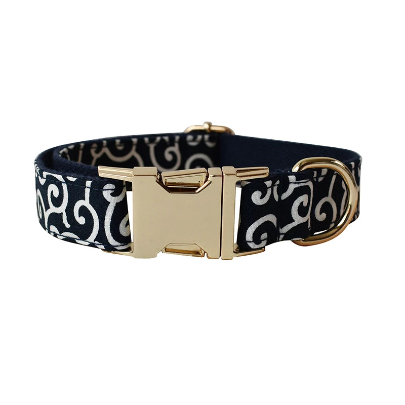 Collier et laisse personnalisés pour chien – nœud gravé