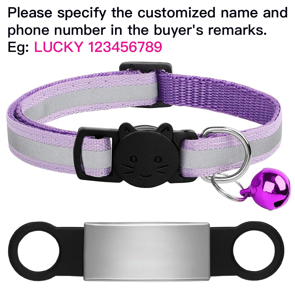 Collier réfléchissant personnalisé pour chat