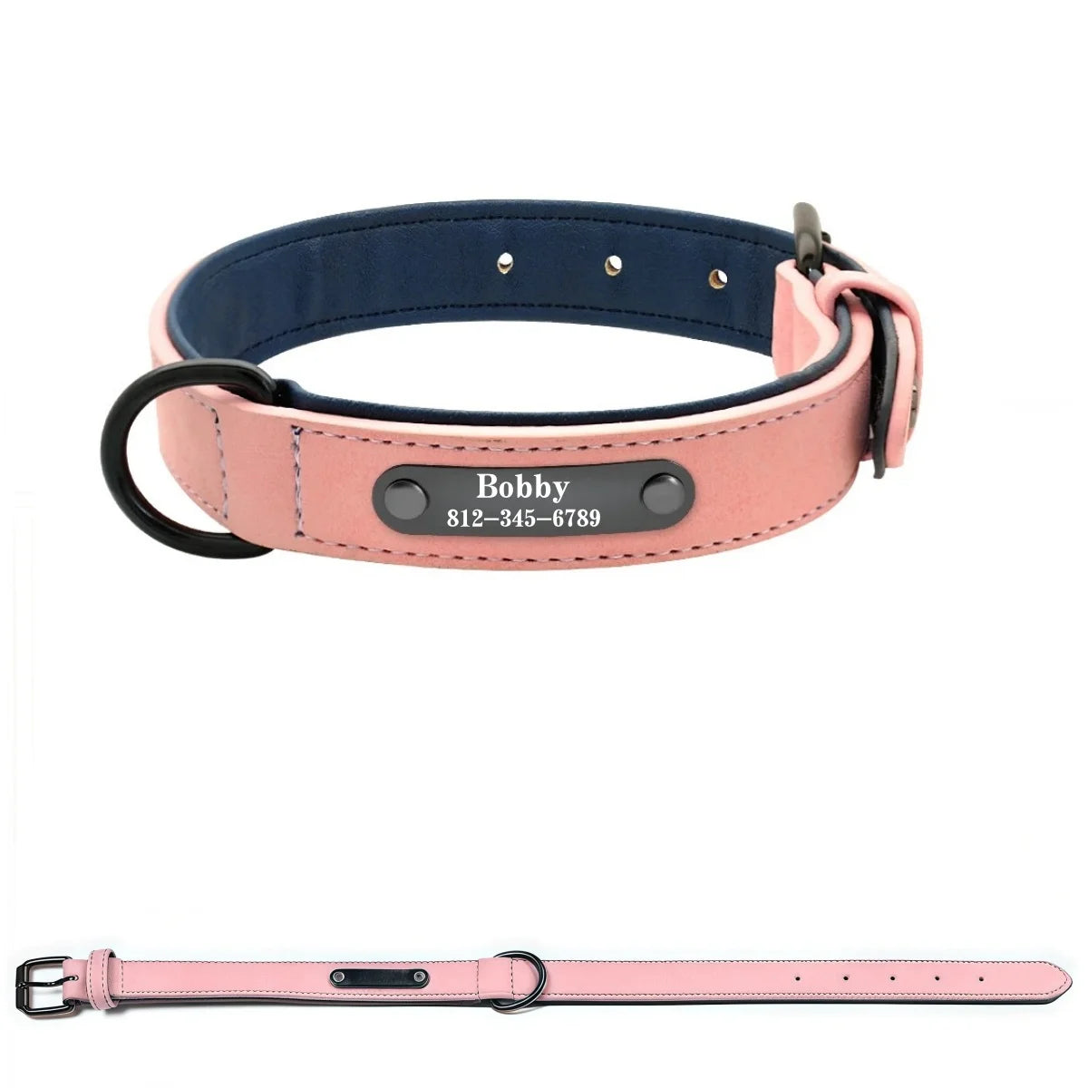 Collier pour chien avec plaque personnalisée – texte au choix