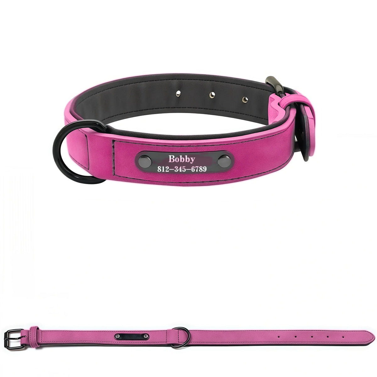 Collier pour chien avec plaque personnalisée – texte au choix