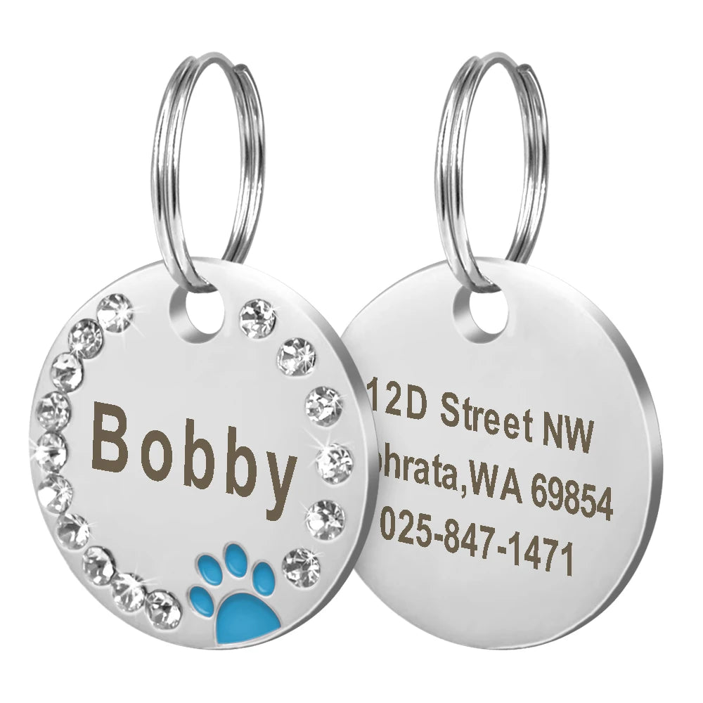 Médaille strass personnalisée pour chien et chat