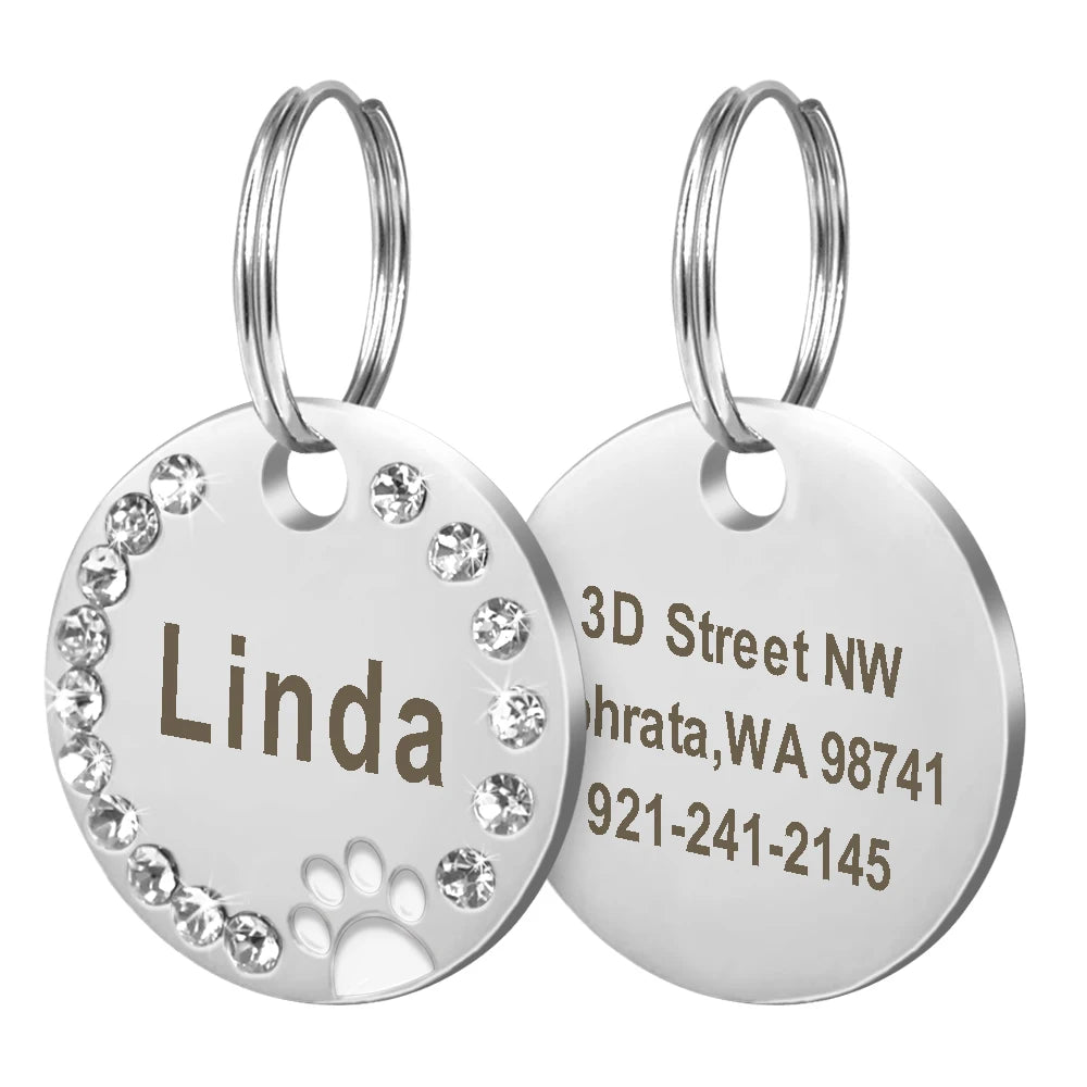 Médaille strass personnalisée pour chien et chat