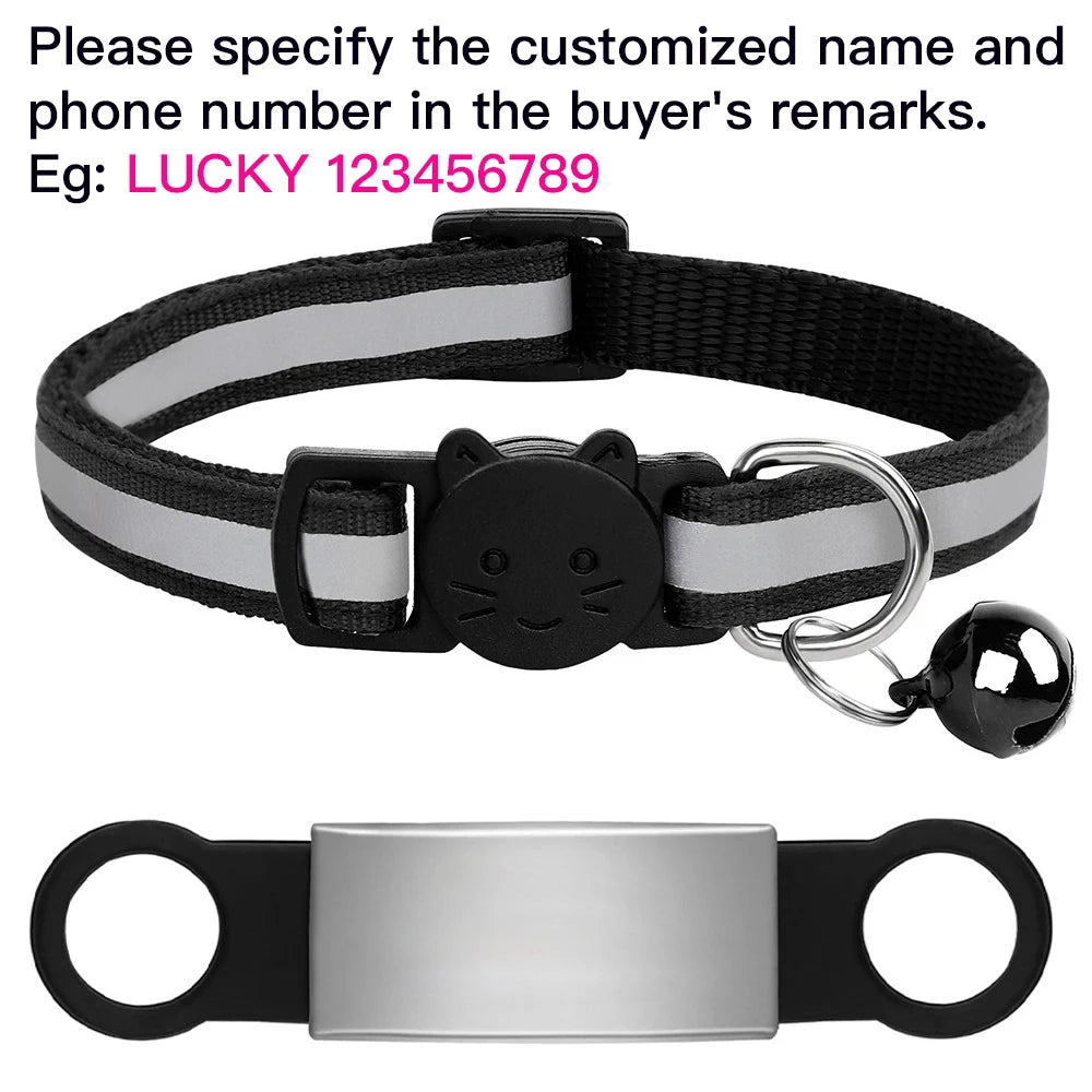 Collier réfléchissant personnalisé pour chat