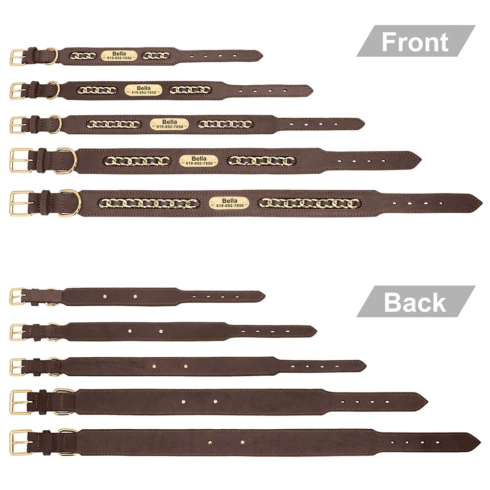 Collier en cuir personnalisé pour chien – plaque d'identification