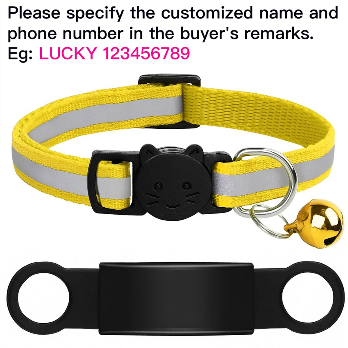 Collier réfléchissant personnalisé pour chat
