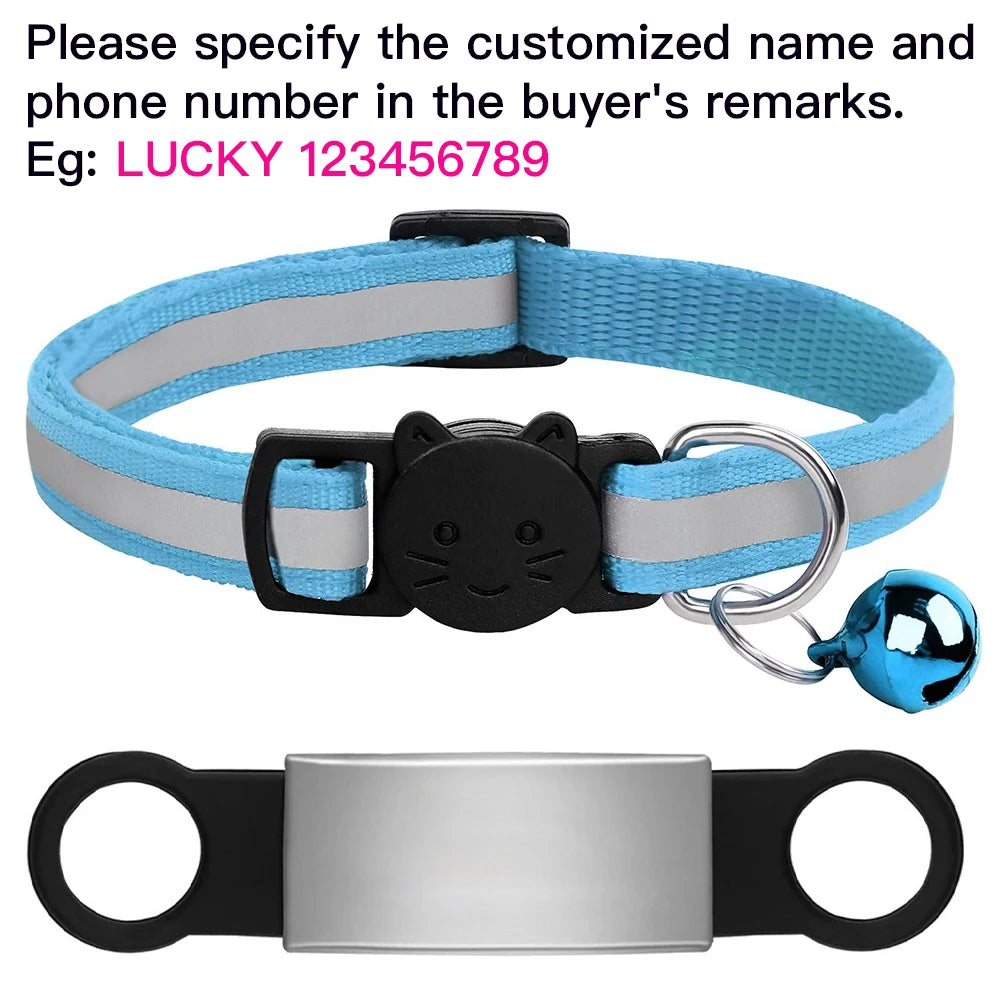 Collier réfléchissant personnalisé pour chat
