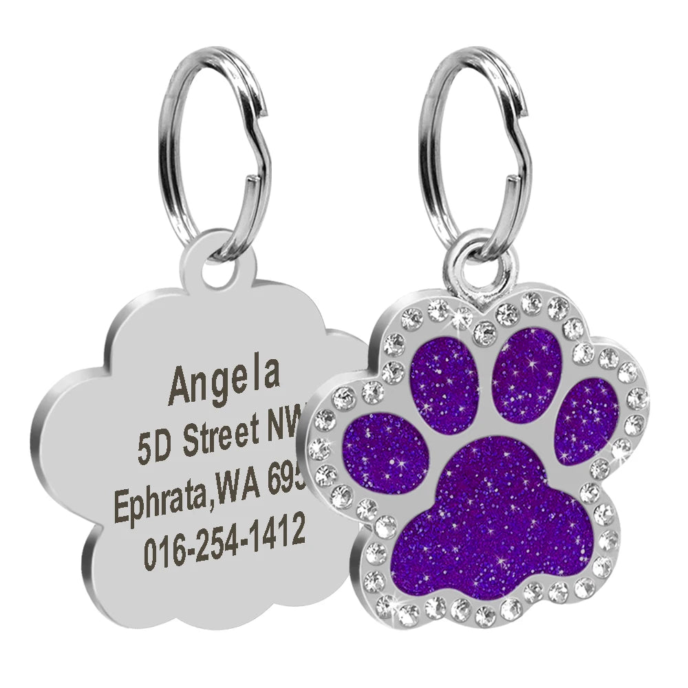 Médaille strass personnalisée pour chien et chat