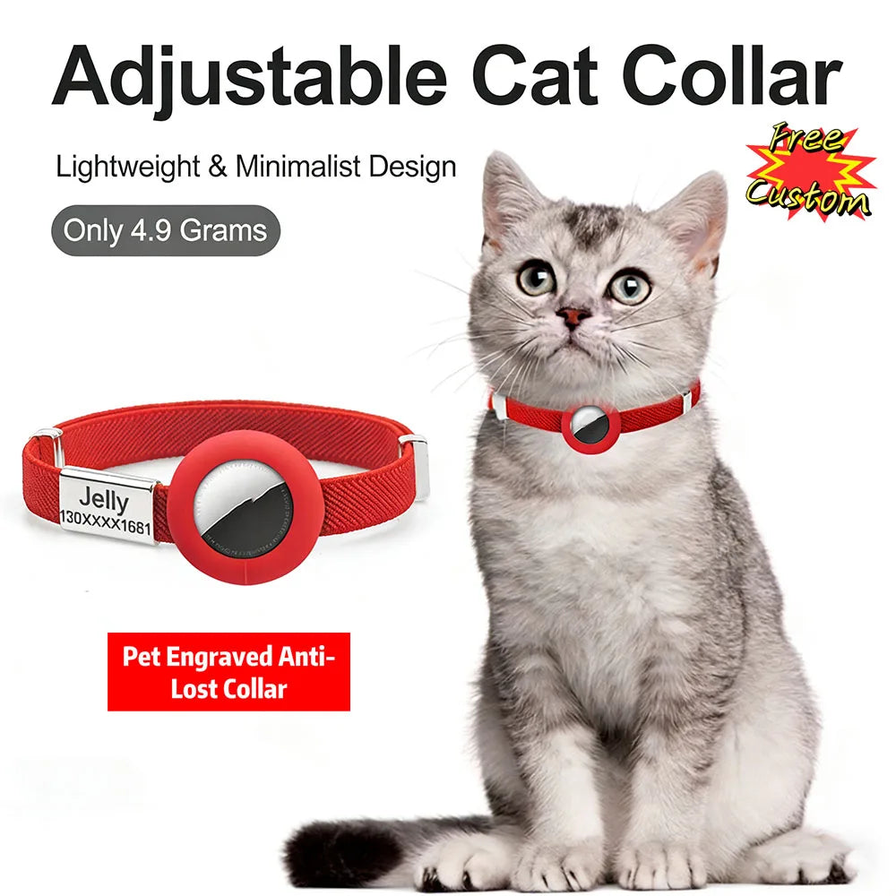 Collier personnalisé pour chat avec support AirTag