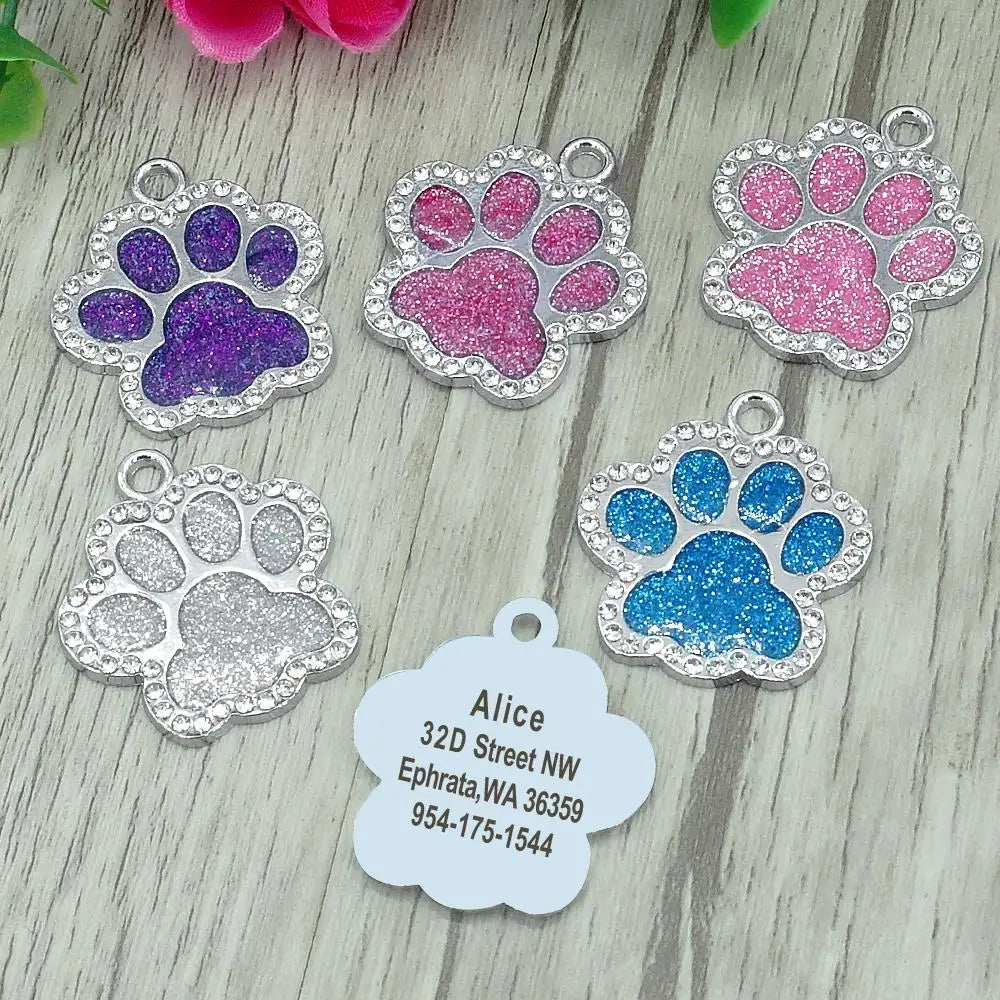 Médaille strass personnalisée pour chien et chat