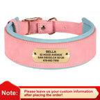 Collier en cuir souple personnalisé pour chien – plaque prénom