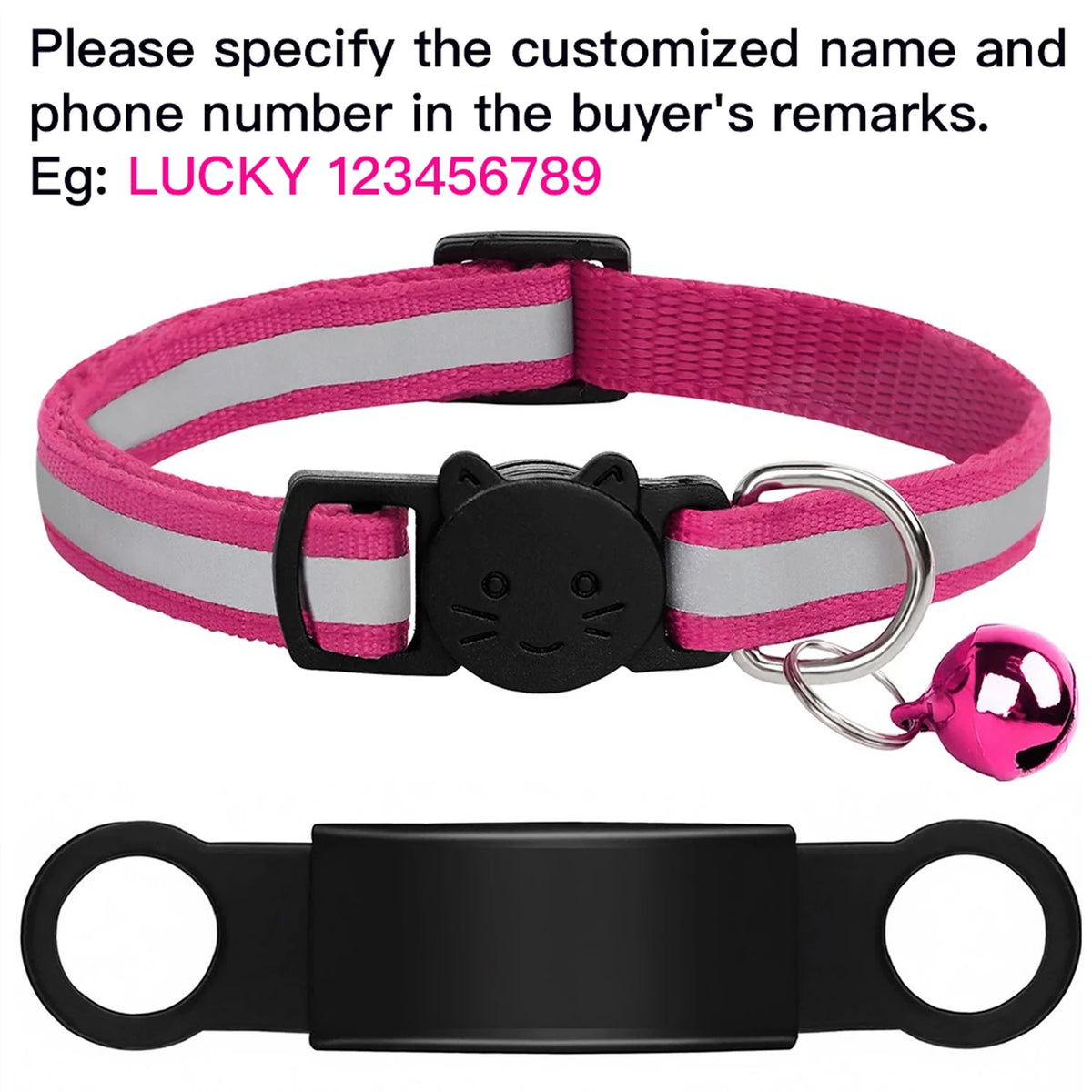 Collier réfléchissant personnalisé pour chat