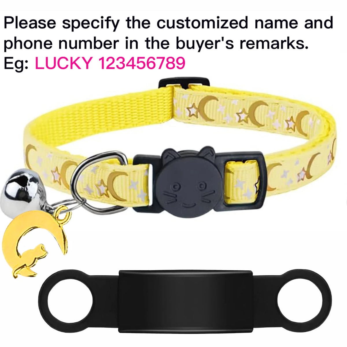 Collier lumineux personnalisé pour chat – plaque anti-fugue