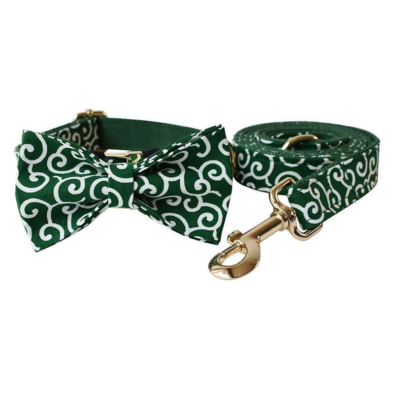 Collier et laisse personnalisés pour chien – nœud gravé